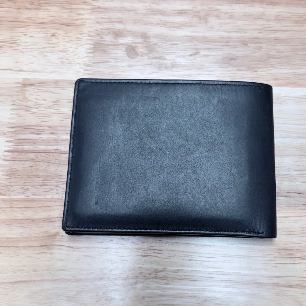 Hillman’s Black Top-Grain Leather Men’s Wallet New Unused Bifold Classic Style